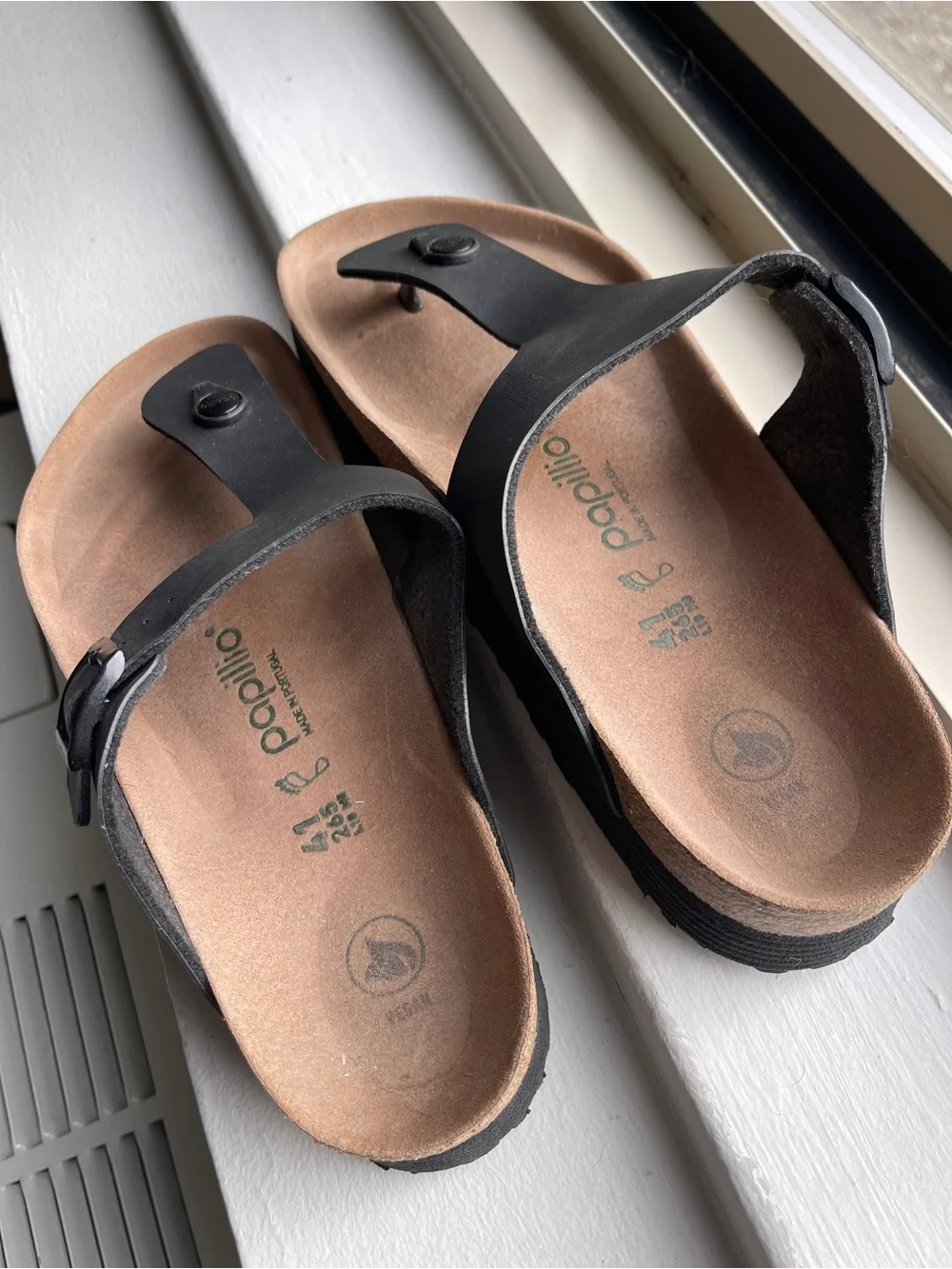 Papillio by Birkenstock Gizeh Platform Sandals Black Birko-Flor Vegan Women’s 41 - Picture 3 of 6